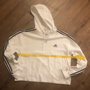 Adidas whitecrop hoodie size Large new with tags